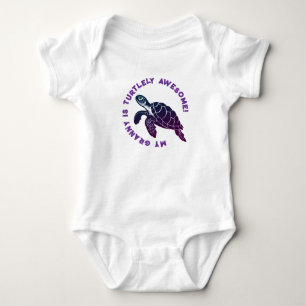 Purple Turtle GRANNY Baby Bodysuit