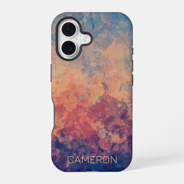 Purple Twilight on a Lake iPhone 16 Case (Back)