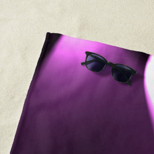 Purple Twirling Lights Beach Towel