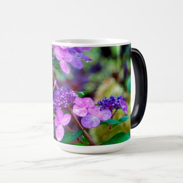 Purple Twist and Shout Hydrangea Flower Magic Mug (Front Right)