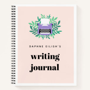 Purple Typewriter Greenery Writing Journal