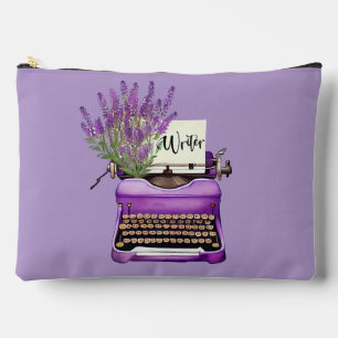 Purple Typewriter Writer Accessory Pouch