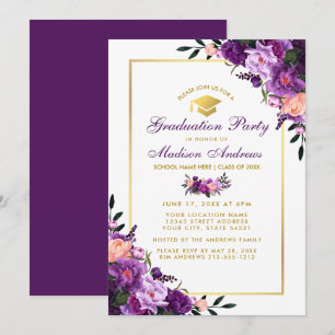 Purple Ultra Violet Graduation Party Invite P