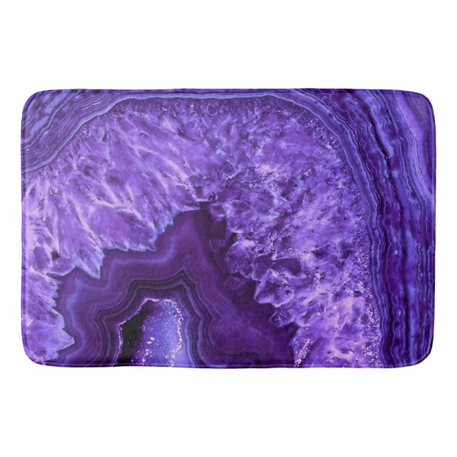 Purple Ultra Violett Agate Mineral Gemstone Bath Mat (Front)