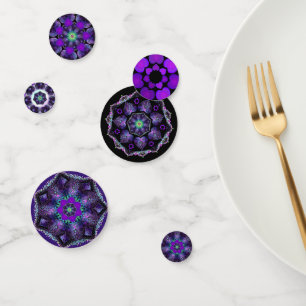 Purple umbrella & heart confetti