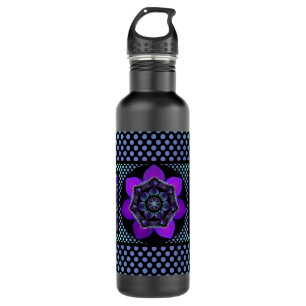 Purple umbrella & hearts .7 710 ml water bottle
