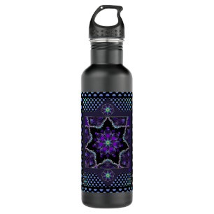 Purple umbrella & hearts .7 710 ml water bottle