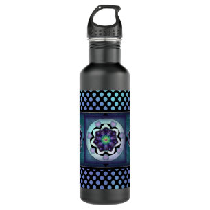 Purple umbrella & hearts .7 710 ml water bottle