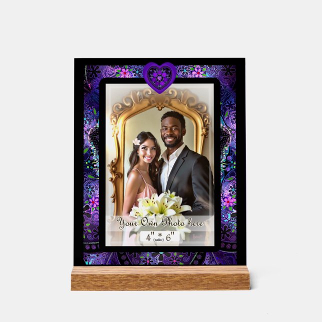 Purple umbrella & hearts .7 acrylic sign (Front)