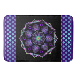 Purple umbrella & hearts .7 bath mat
