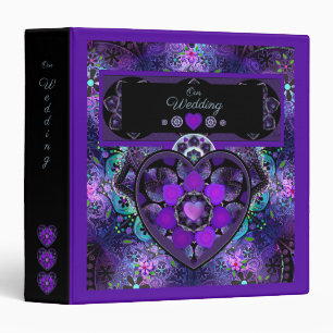 Purple umbrella & hearts .7 binder