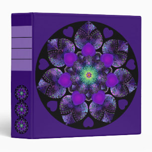 Purple umbrella & hearts .7 binder