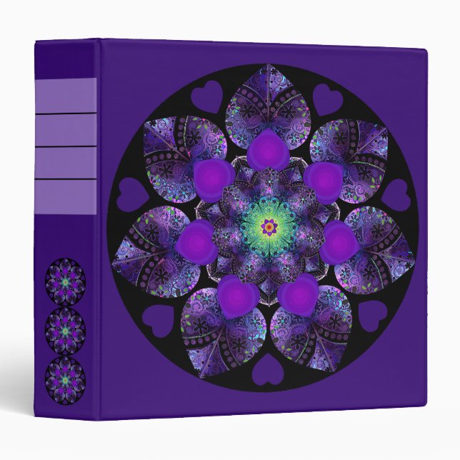 Purple umbrella & hearts .7 binder (Front/Spine)