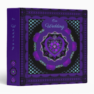 Purple umbrella & hearts .7 binder