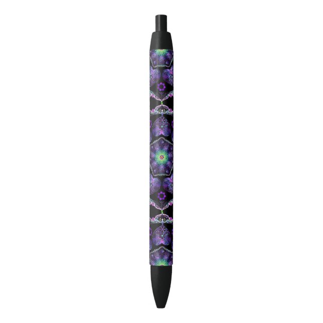 Purple umbrella & hearts .7 black ink pen (Front Vertical)