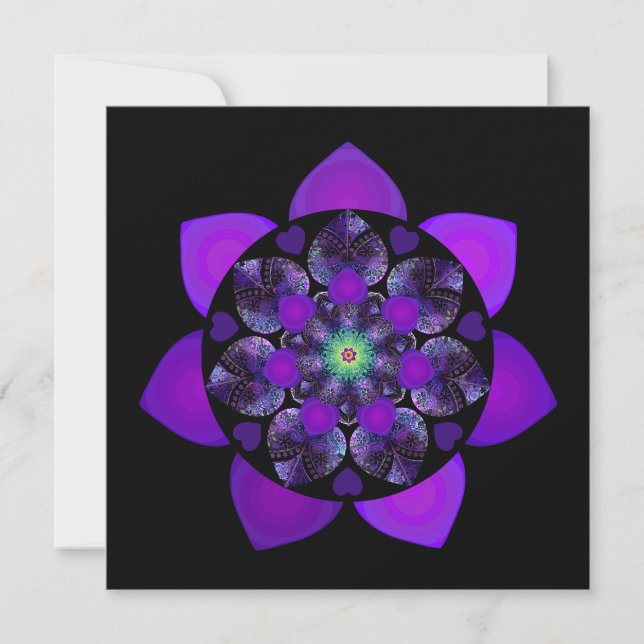 Purple umbrella & hearts .7 blank card (Front)