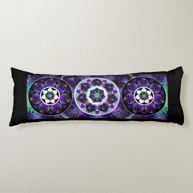 Purple umbrella & hearts .7 body pillow (Front)
