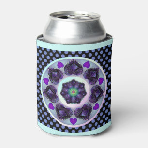 Purple umbrella & hearts .7 can cooler