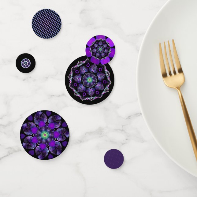 Purple umbrella & hearts .7 confetti (Group)