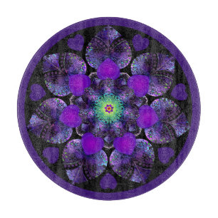 Purple umbrella & hearts .7 cutting board