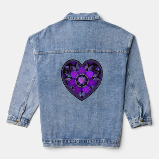 Purple umbrella & hearts.7 denim jacket