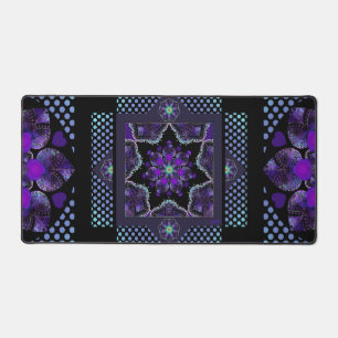 Purple umbrella & hearts .7 desk mat