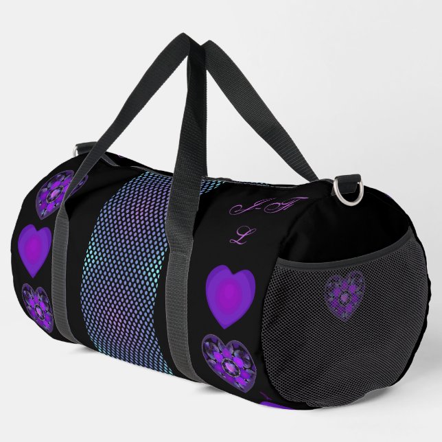 Purple umbrella & hearts .7 duffle bag (Right Corner)