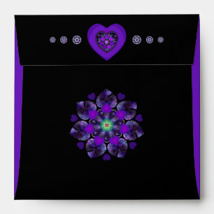 Purple umbrella & hearts .7 envelope