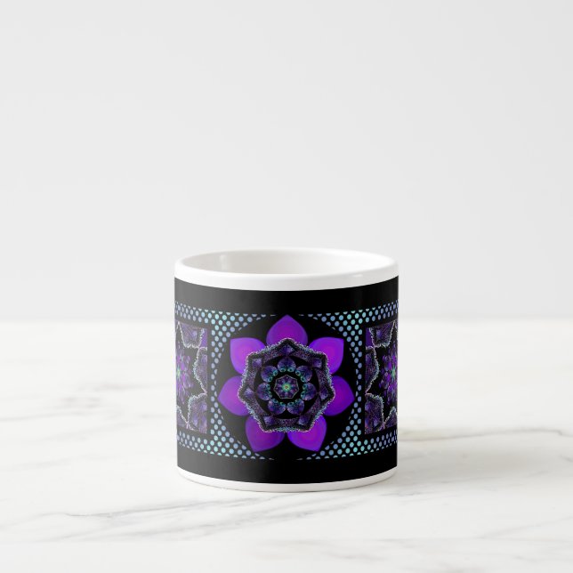Purple umbrella & hearts .7 espresso cup (Front)