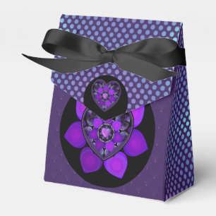 Purple umbrella & hearts.7 favor box