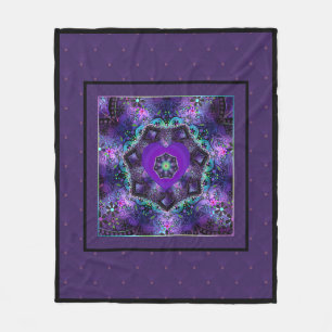 Purple umbrella & hearts .7 fleece blanket