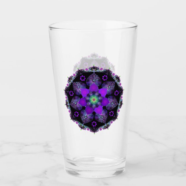 Purple umbrella & hearts .7 glass (Front)