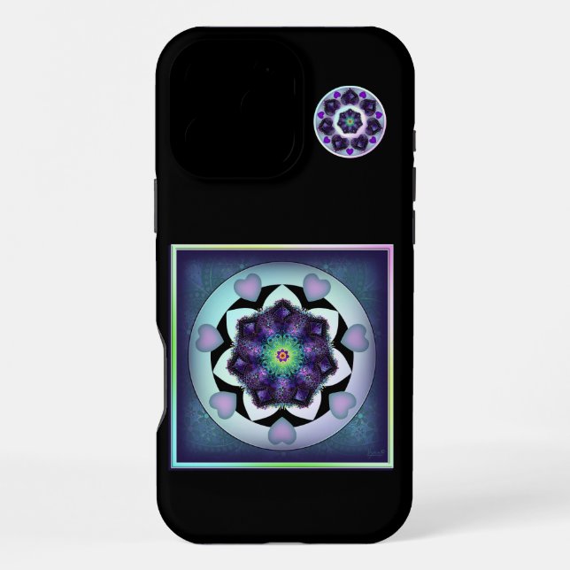 Purple umbrella & hearts .7 iPhone case (Back)