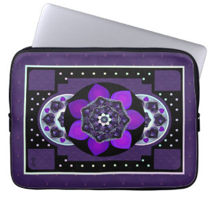 Purple umbrella & hearts .7 laptop sleeve