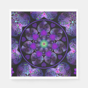 Purple umbrella & hearts.7 napkin