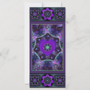 Purple umbrella & hearts .7 note card