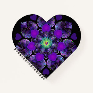 Purple umbrella & hearts .7 notebook