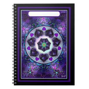 Purple umbrella & hearts .7 notebook