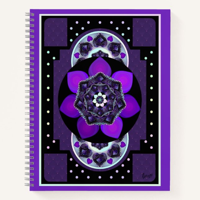 Purple umbrella & hearts .7 notebook (Front)