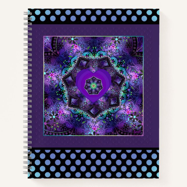 Purple umbrella & hearts .7 notebook (Front)