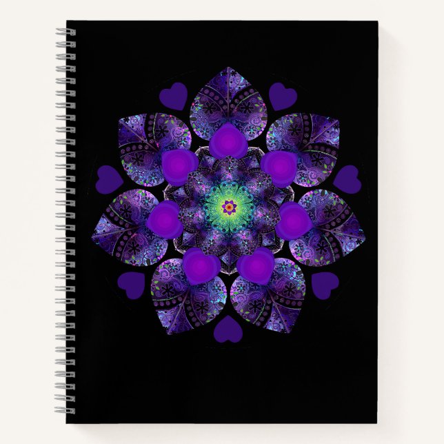 Purple umbrella & hearts .7 notebook (Front)