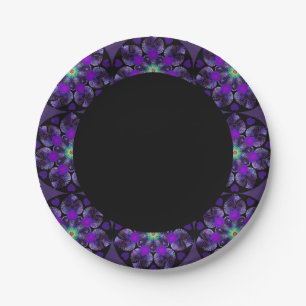 Purple umbrella & hearts .7 paper plate