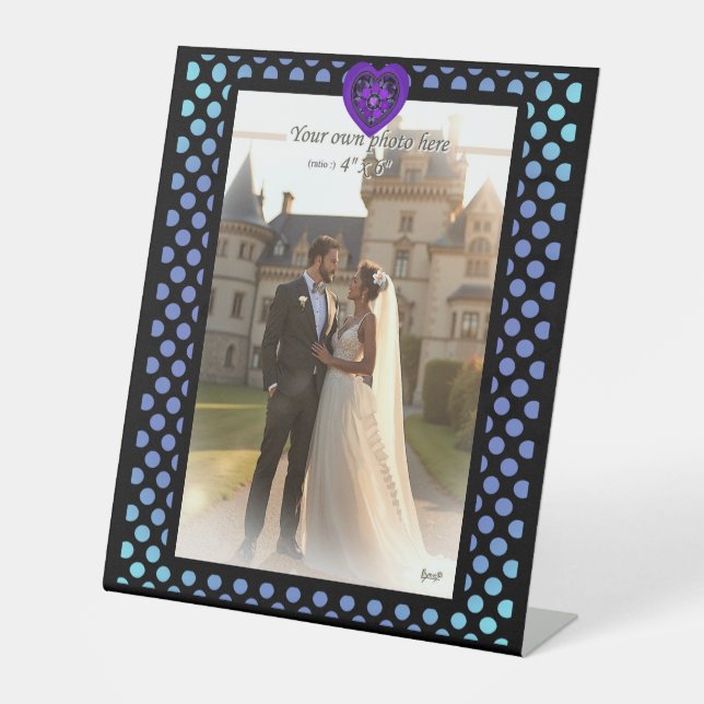 Purple umbrella & hearts .7 pedestal sign (Front)