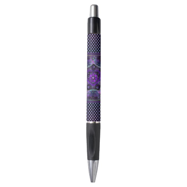 Purple umbrella & hearts .7 pen (Front Vertical)