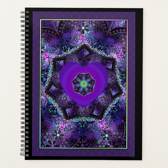 Purple umbrella & hearts .7 planner (Front)