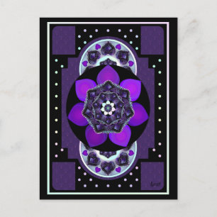 Purple umbrella & hearts .7 postcard