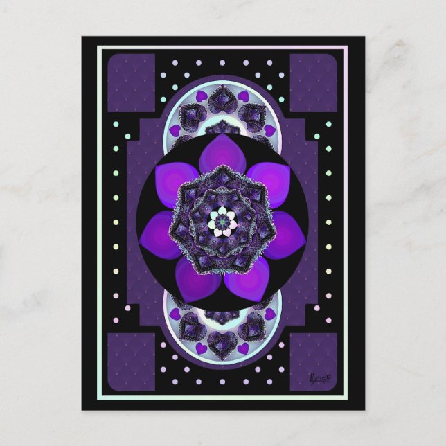 Purple umbrella & hearts .7 postcard (Front)