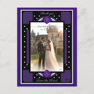 Purple umbrella & hearts .7 postcard