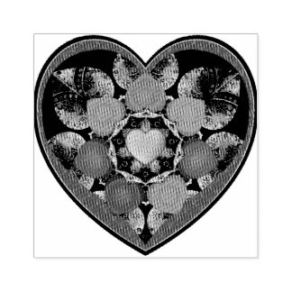 Purple umbrella & hearts .7 rubber stamp