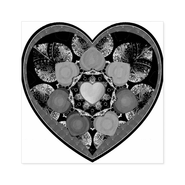 Purple umbrella & hearts .7 rubber stamp (Imprint)